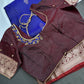 Blue Maroon Light Weight Kanchi Soft Handloom Silk  Saree - 
