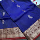 Blue Maroon Light Weight Kanchi Soft Handloom Silk  Saree - 