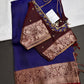 Blue Maroon Light Weight Kanchi Soft Handloom Silk  Saree - 