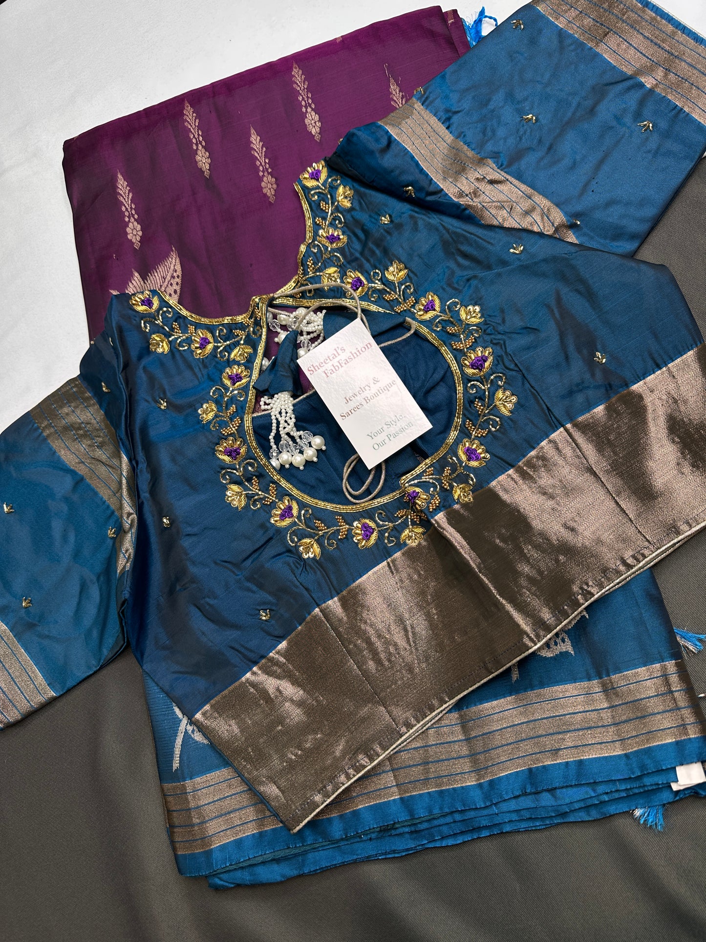 Purple Blue Light Weight Kanchi Soft Silk  Saree - 