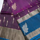 Purple Blue Light Weight Kanchi Soft Silk  Saree - 