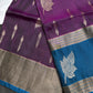 Purple Blue Light Weight Kanchi Soft Silk  Saree - 