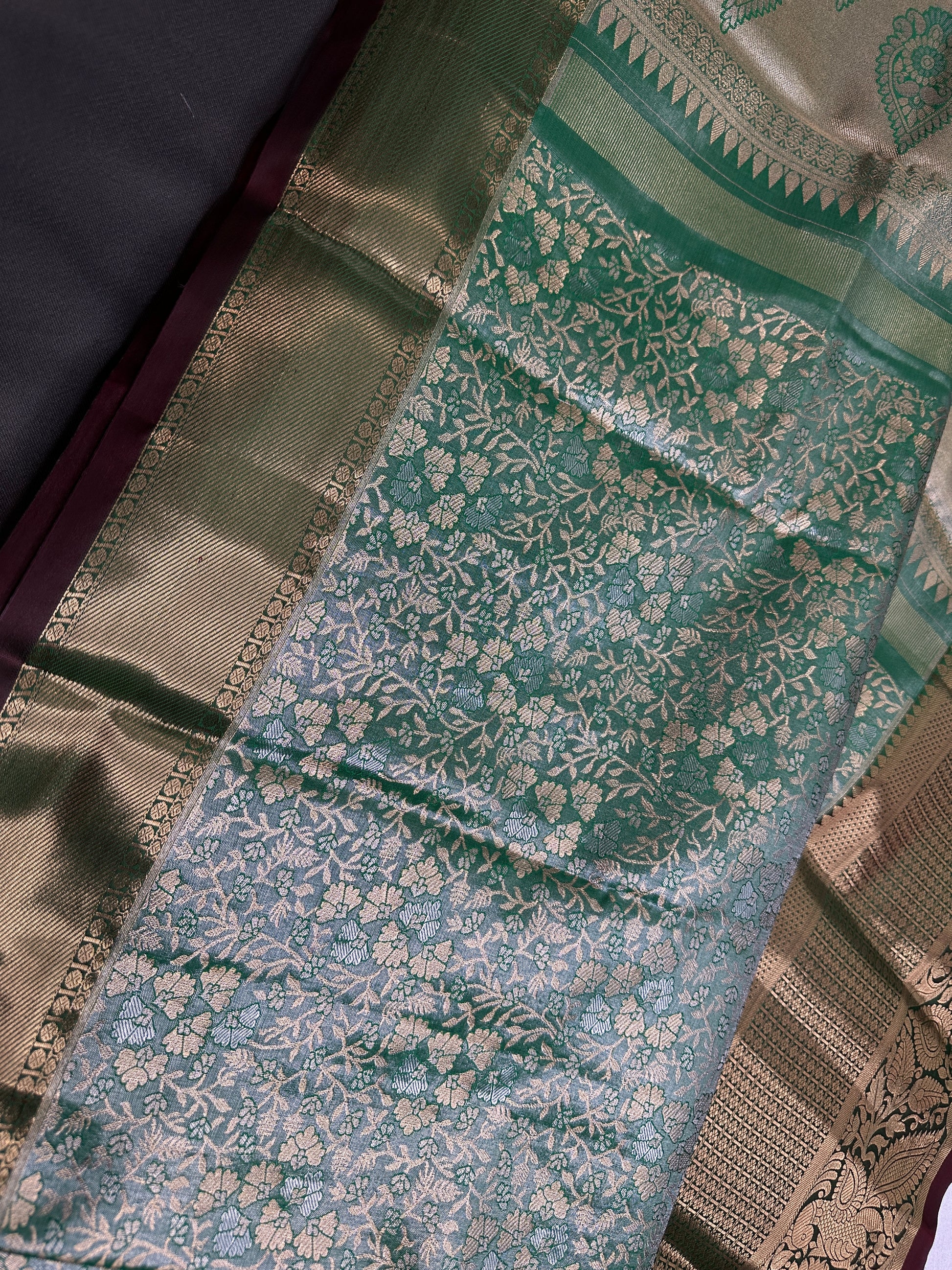 Green Kanchi Light Weight Semi Silk Gifting Saree - 