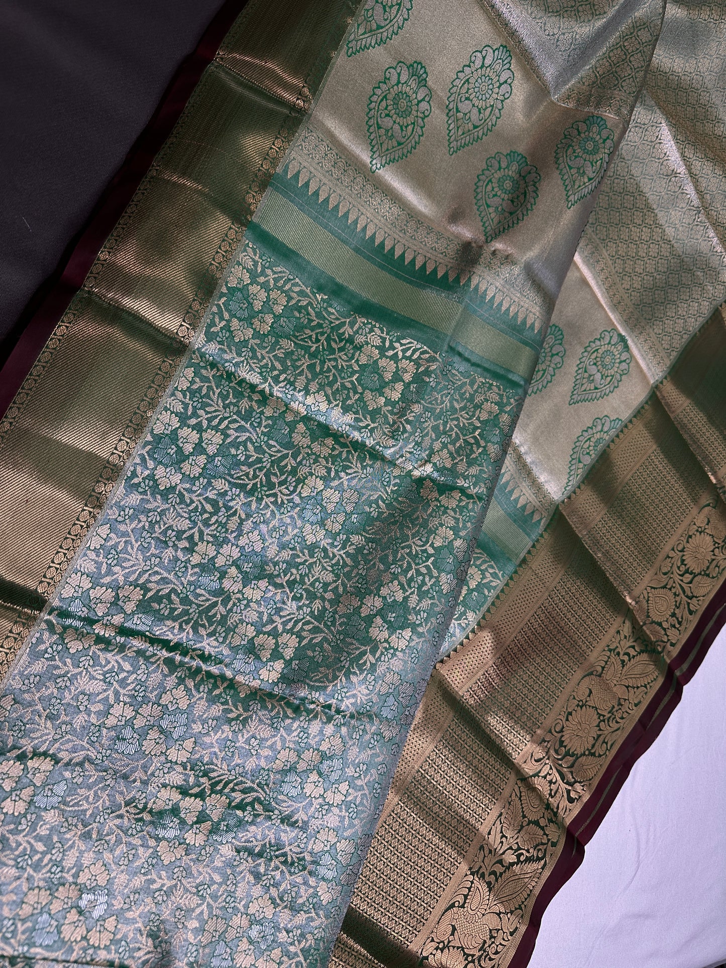 Green Kanchi Light Weight Semi Silk Gifting Saree - 