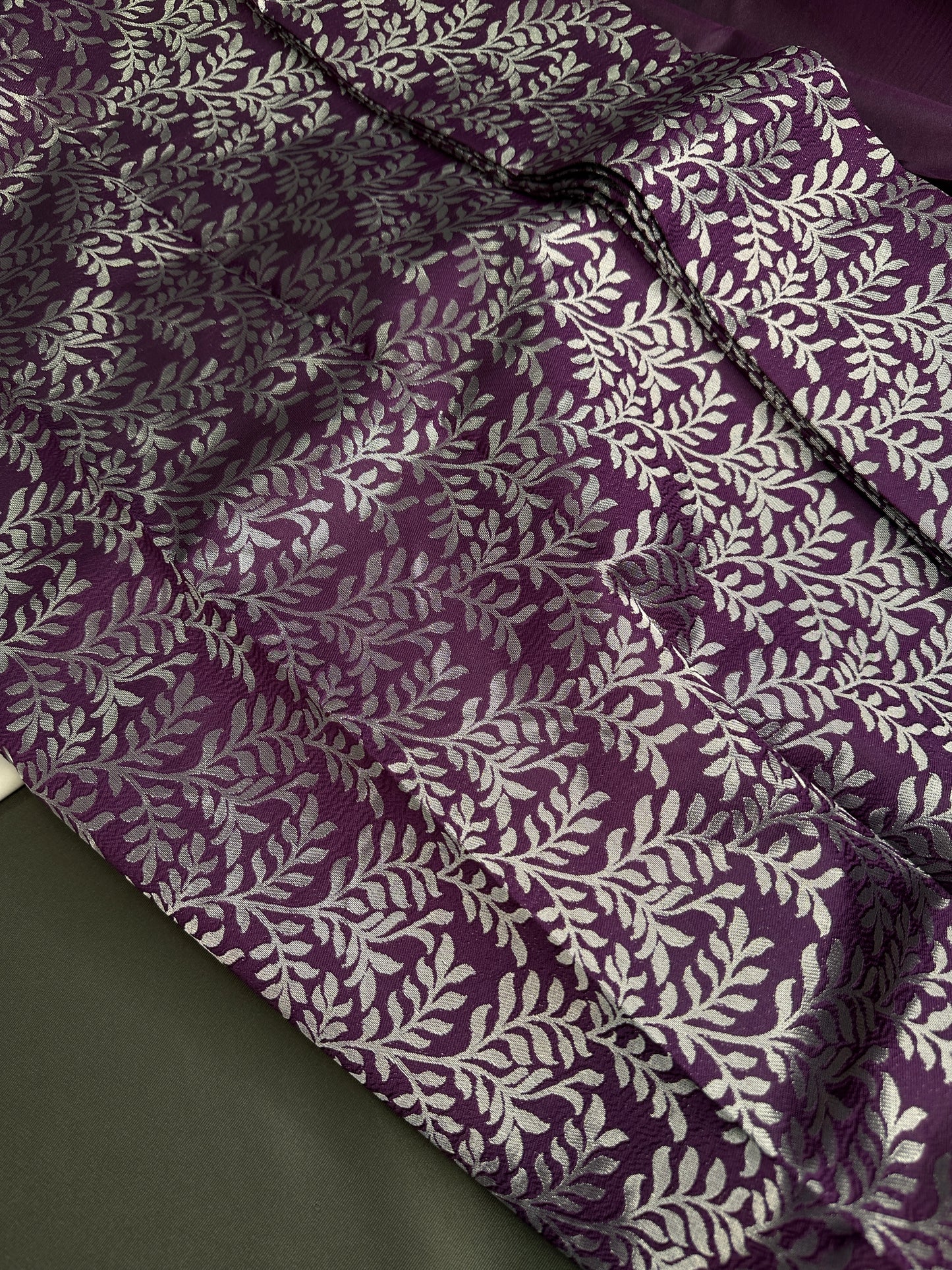 Purple Brocade Kanchi Light Weight Semi Silk Gifting Saree - 