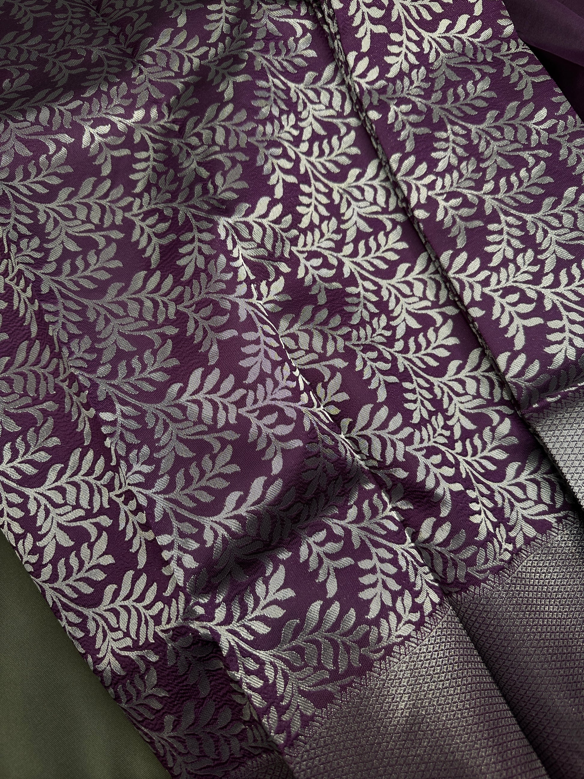 Purple Brocade Kanchi Light Weight Semi Silk Gifting Saree - 