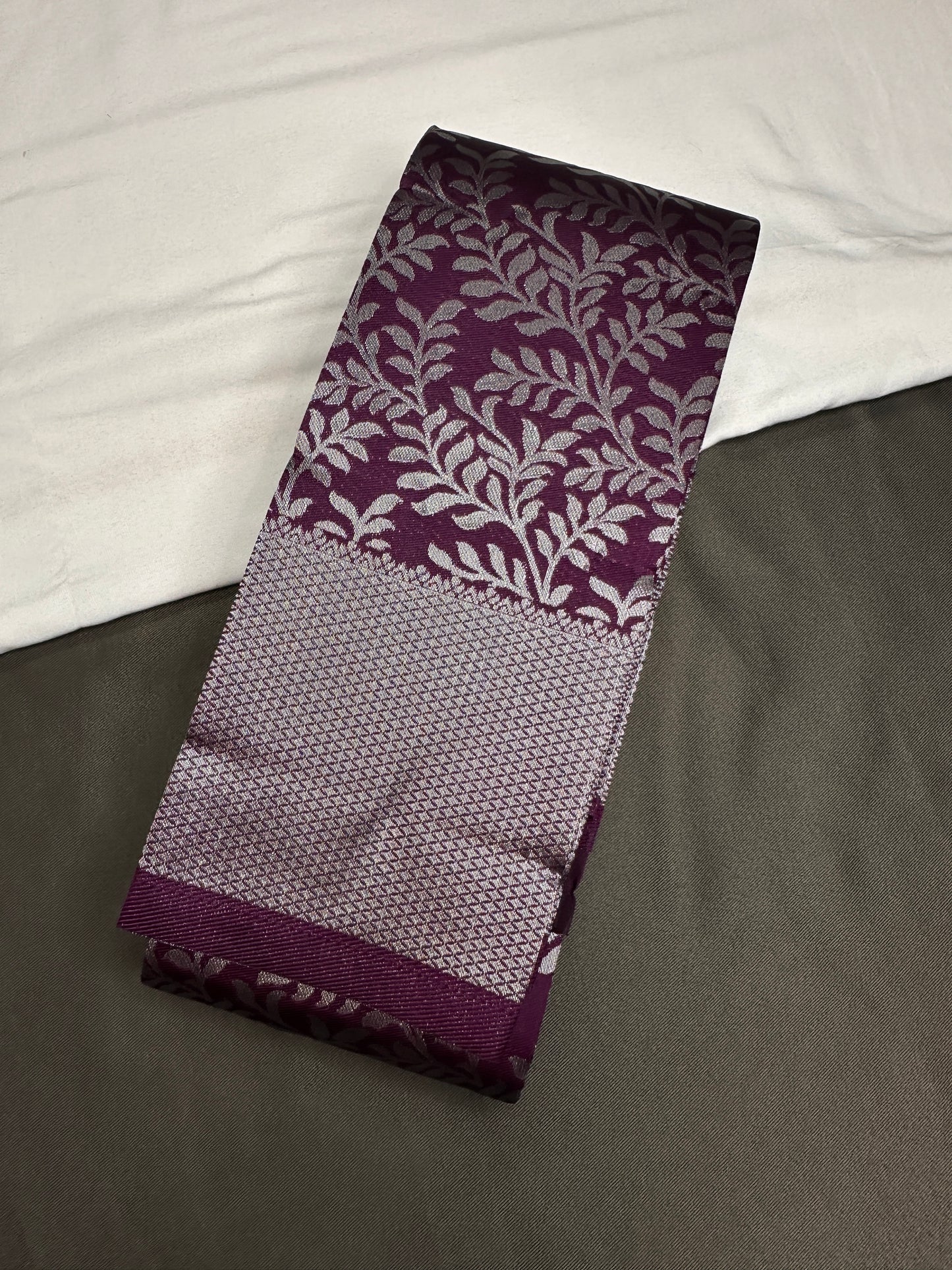 Purple Brocade Kanchi Light Weight Semi Silk Gifting Saree - 