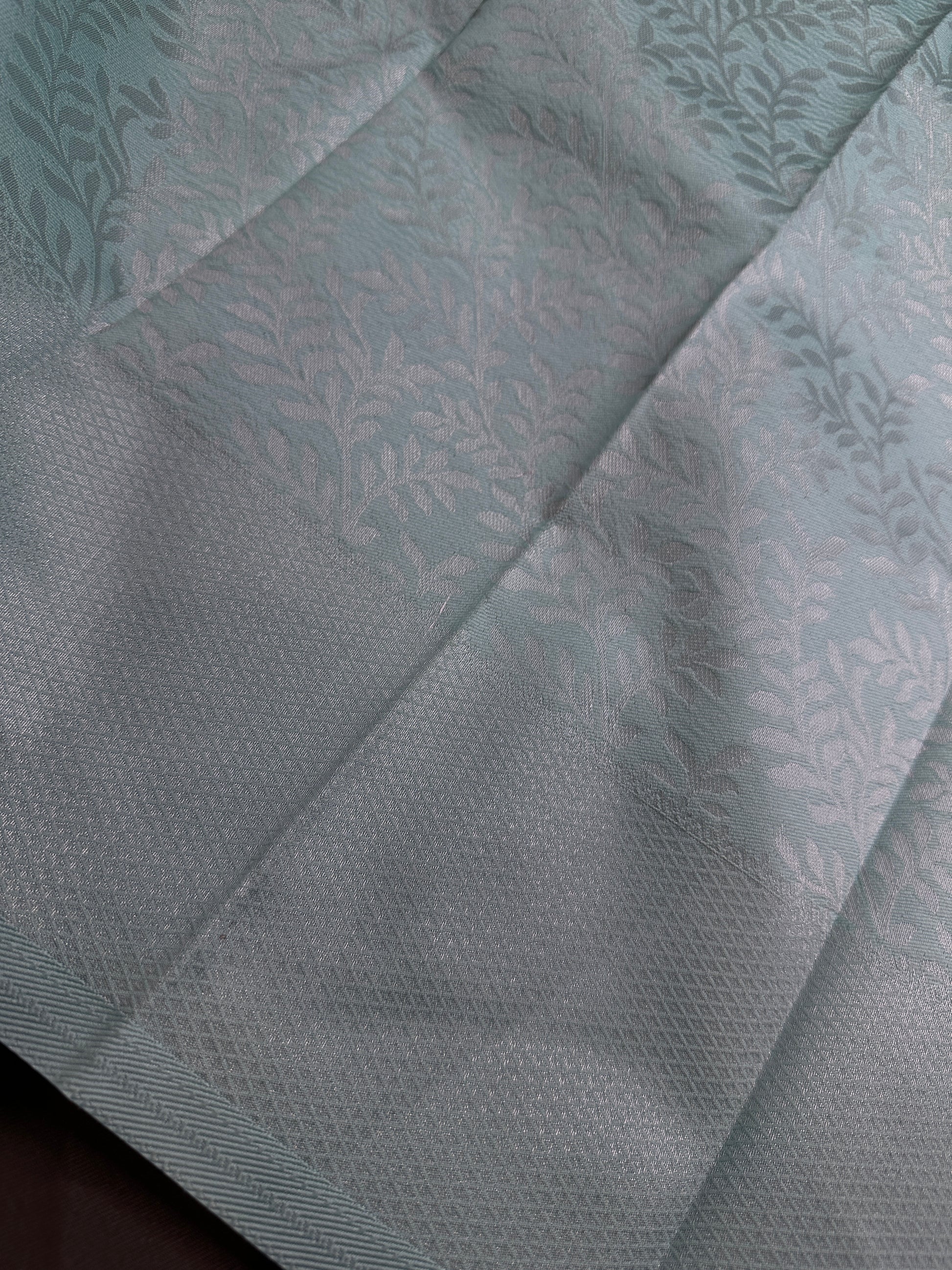 Seafoam Green Brocade Kanchi Light Weight Semi Silk Gifting Saree - 