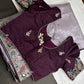 Designer Tissue Organza Lavender Purple  Embroidery Saree - 
