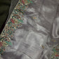 Designer Tissue Organza Lavender Purple  Embroidery Saree - 