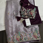 Designer Tissue Organza Lavender Purple  Embroidery Saree - 