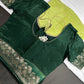 Designer Crepe  Green  Embroidery  Saree - 