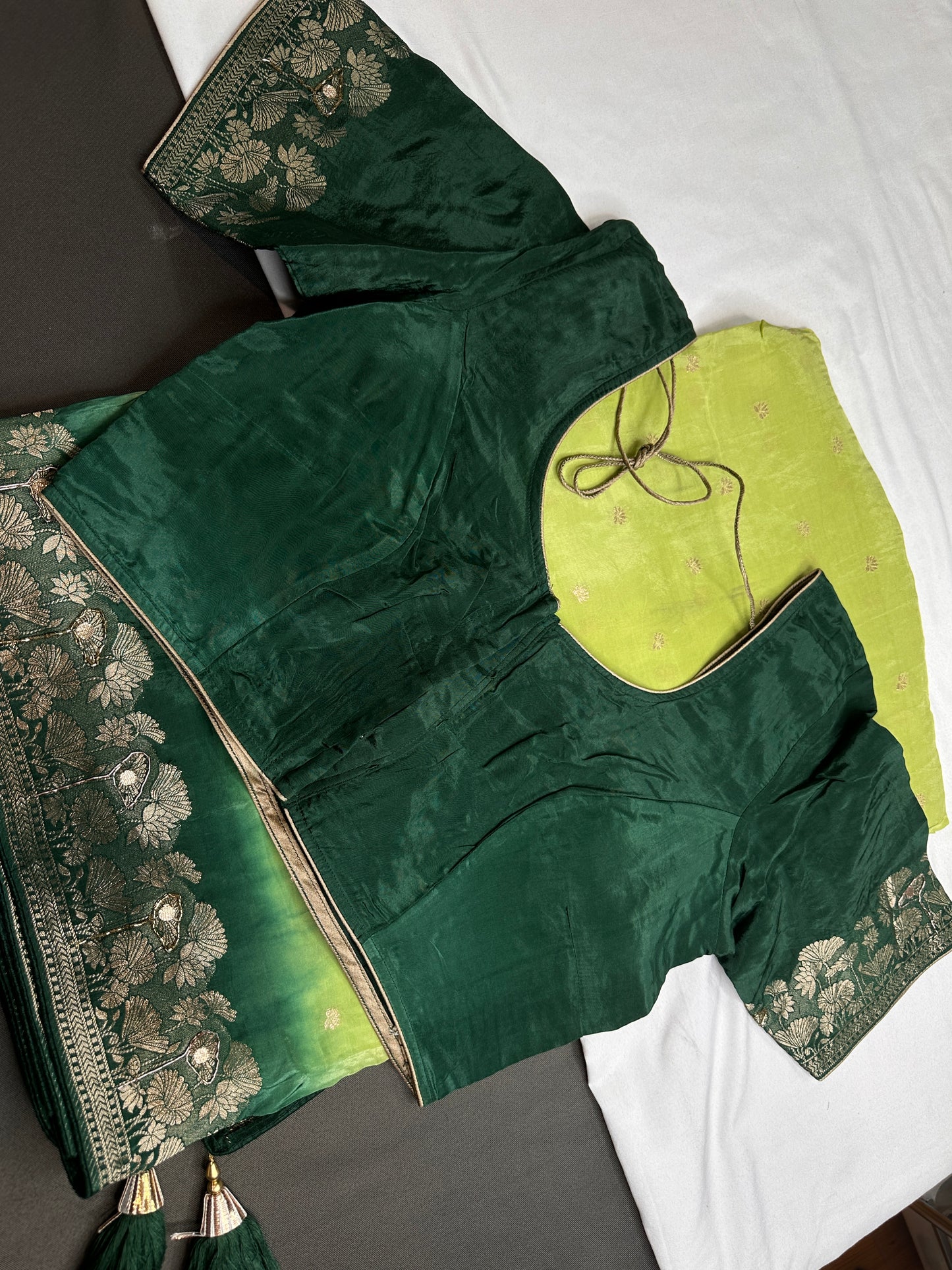 Designer Crepe  Green  Embroidery  Saree - 