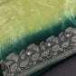 Designer Crepe  Green  Embroidery  Saree - 