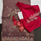 Designer Tissue Dusty Rose Embroidery Gottapatti Saree - 