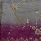 Designer Tissue Purple Pink Embroidery Gottapati Saree - 