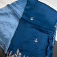 Designer Bluse Dual Shade Crepe Embroidery  Saree - 