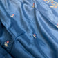 Designer Bluse Dual Shade Crepe Embroidery  Saree - 
