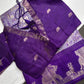 Kalamkari Cotton Silk Purple Saree - 