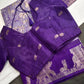 Kalamkari Cotton Silk Purple Saree - 
