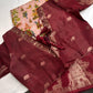 Kalamkari Cotton Silk Peach Maroon Saree - 