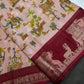 Kalamkari Cotton Silk Peach Maroon Saree - 