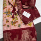 Kalamkari Cotton Silk Peach Maroon Saree - 