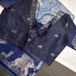 Kalamkari Cotton Silk Blue Saree - 