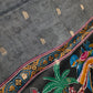Kalamkari Cotton Silk Grey Black Saree - 