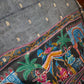 Kalamkari Cotton Silk Grey Black Saree - 