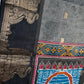 Kalamkari Cotton Silk Grey Black Saree - 