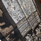 Kalamkari Cotton Silk Grey Black Saree - 