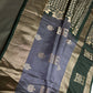 Greyish Blue Light Weight Kanchi Soft Silk  Saree - 