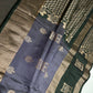 Greyish Blue Light Weight Kanchi Soft Silk  Saree - 