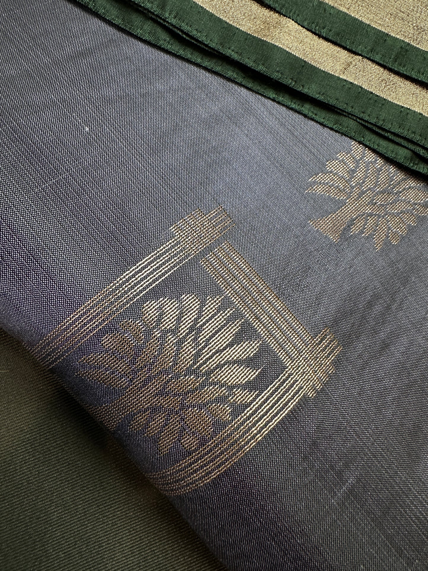 Greyish Blue Light Weight Kanchi Soft Silk  Saree - 
