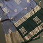 Greyish Blue Light Weight Kanchi Soft Silk  Saree - 