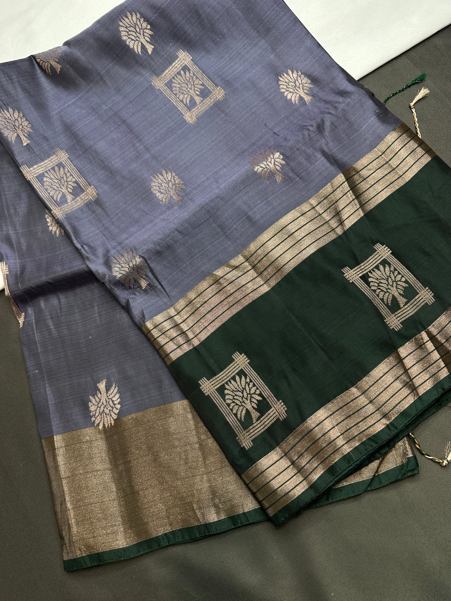 Greyish Blue Light Weight Kanchi Soft Silk  Saree - 