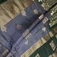Greyish Blue Light Weight Kanchi Soft Silk  Saree - 