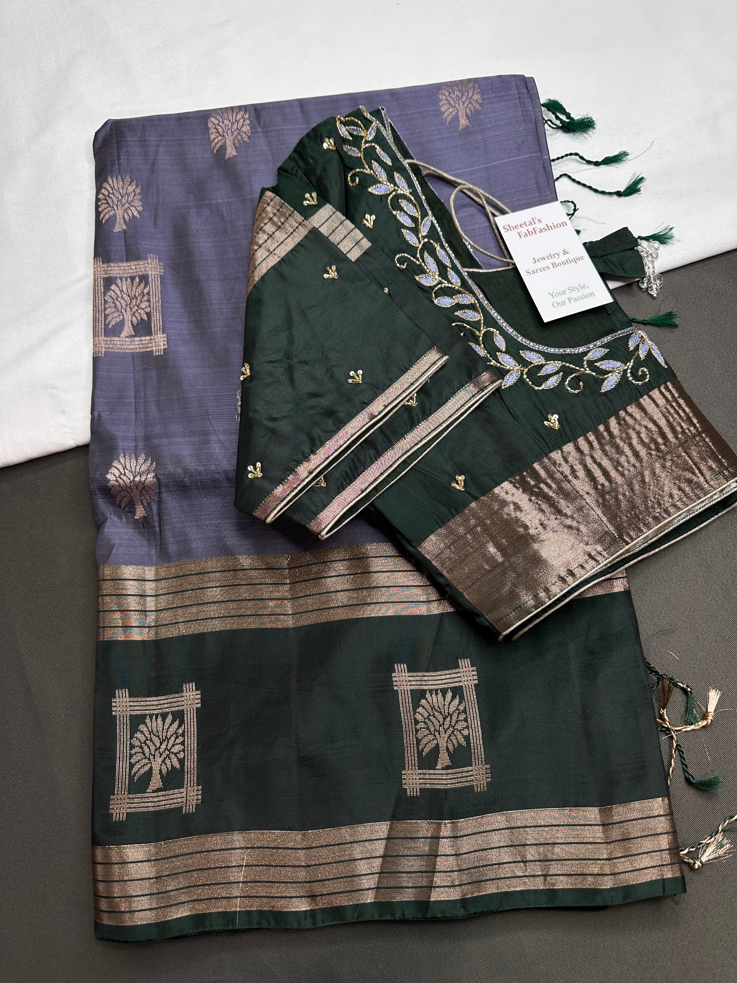 Greyish Blue Light Weight Kanchi Soft Silk  Saree - 