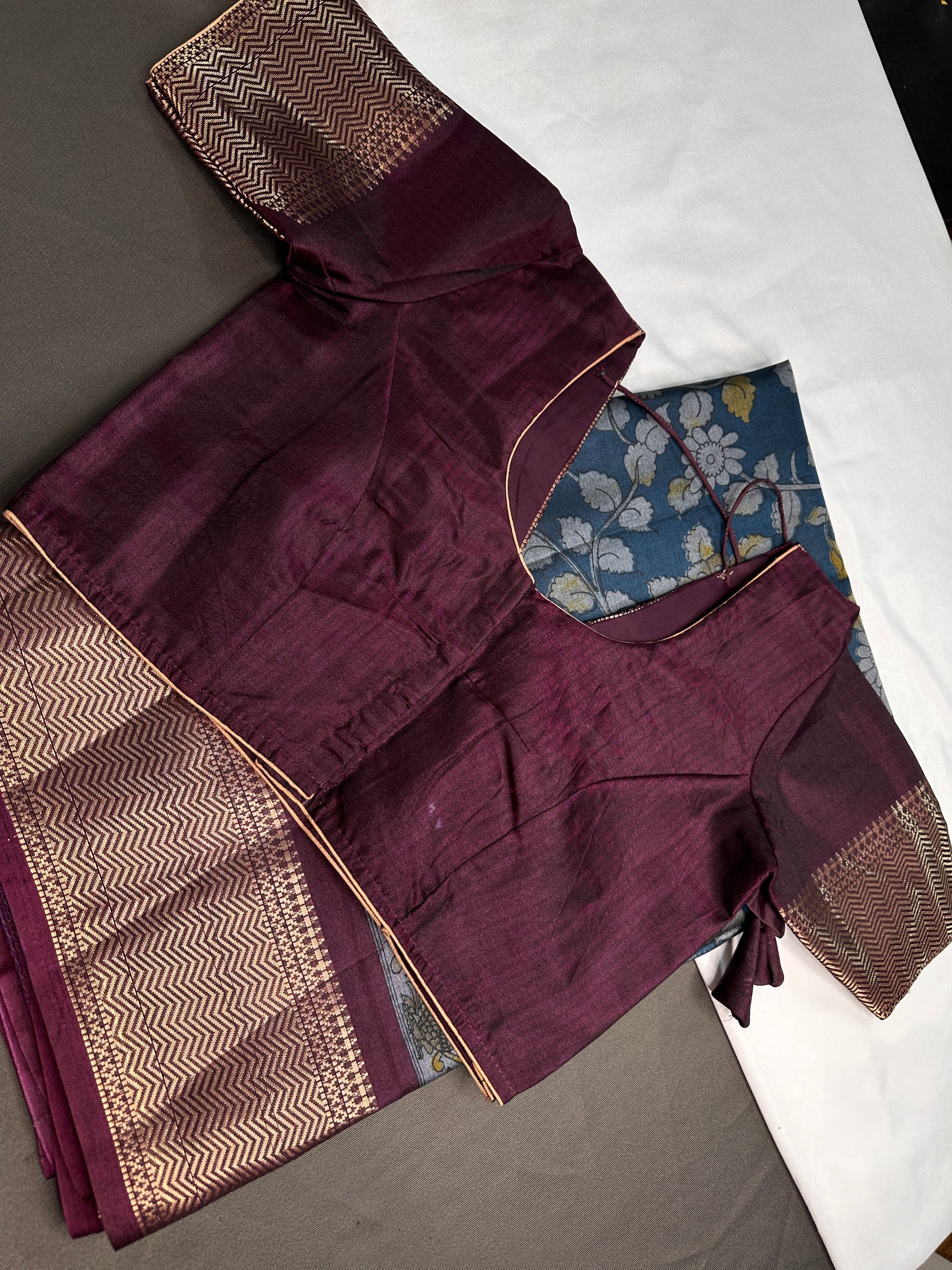 Blue Kalamkari Printed Light Weight Semi Tussar Saree - 