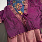 Blue Maggenta Kalamkari Printed Light Weight Semi Tussar Saree - 