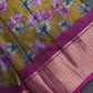 Green Maggenta Kalamkari Printed Light Weight Semi Tussar Saree - 