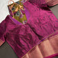 Green Maggenta Kalamkari Printed Light Weight Semi Tussar Saree - 