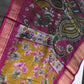 Green Maggenta Kalamkari Printed Light Weight Semi Tussar Saree - 