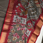 Grey Maggenta Kalamkari Printed Light Weight Semi Tussar Saree - 