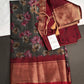 Grey Maggenta Kalamkari Printed Light Weight Semi Tussar Saree - 