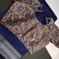 Blue Semi Mangalgiri Saree with Kalamkari Blouse - 