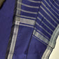 Blue Semi Mangalgiri Saree with Kalamkari Blouse - 