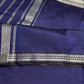 Blue Semi Mangalgiri Saree with Kalamkari Blouse - 