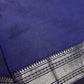 Blue Semi Mangalgiri Saree with Kalamkari Blouse - 